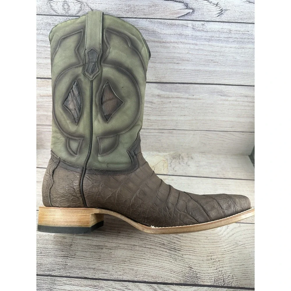Tanner Mark Men's Exotic Leather Genuine Caiman Oak Boots Size 13 NWB $550
